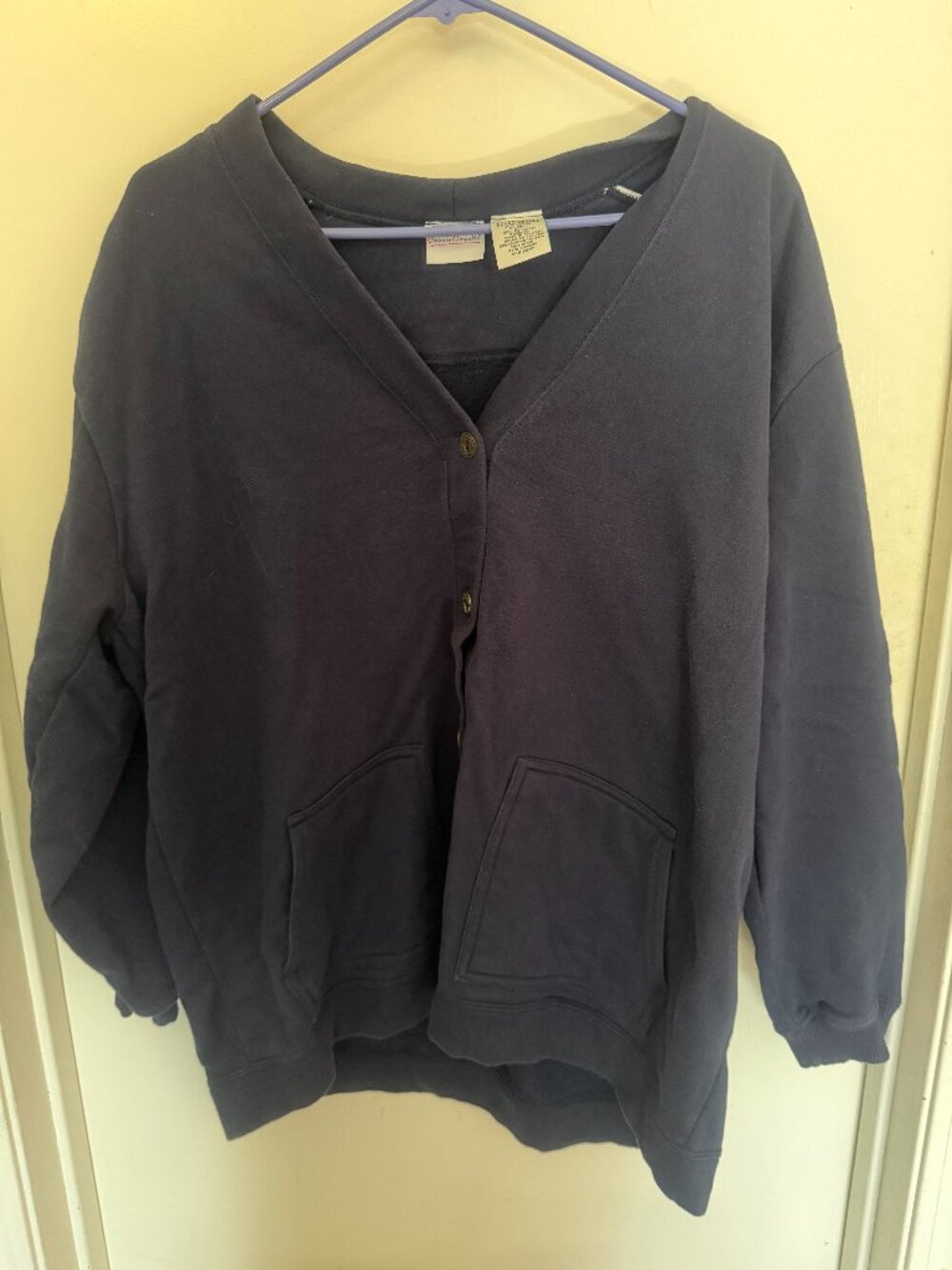 Bobbie Brooks Navy Blue Sweatshirt Cardigan W XL